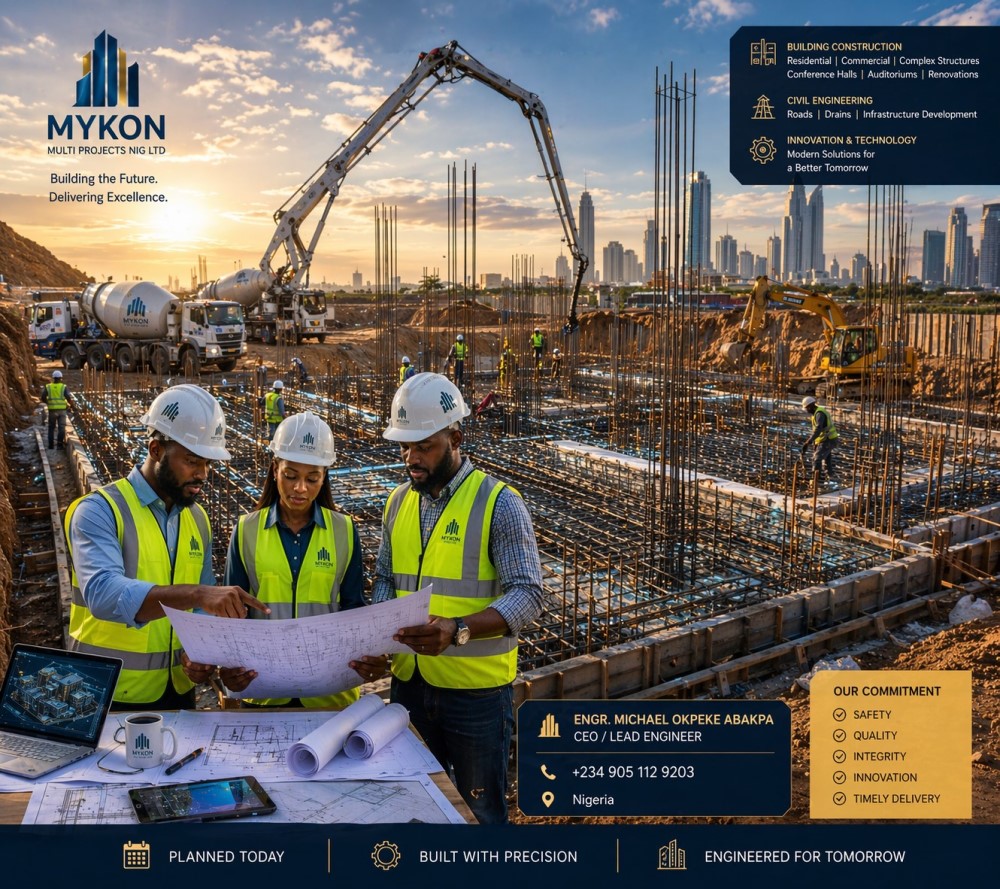 Construction services in Nigeria by Mykon Multi Projects